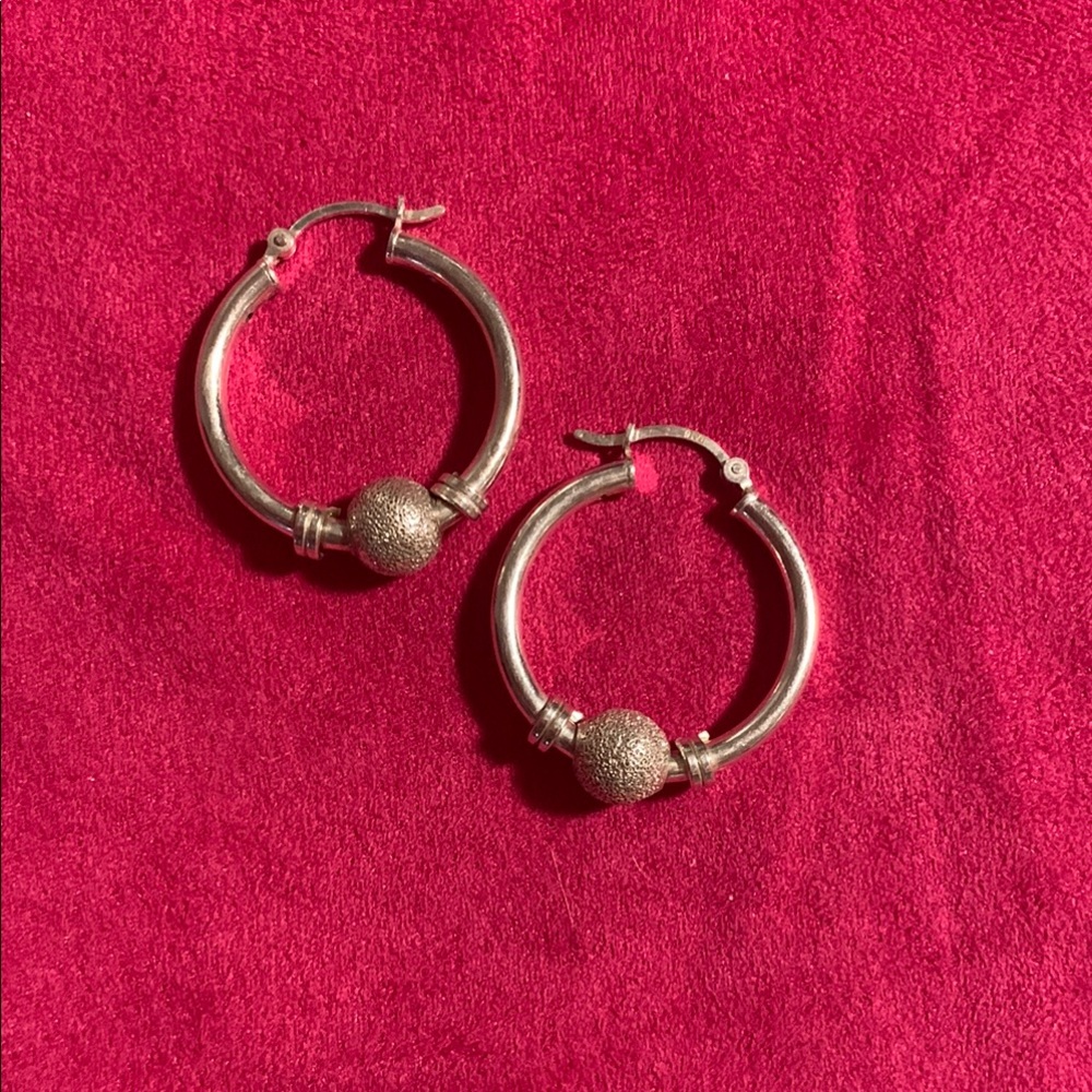 925 Elegant Silver Hoop Earrings